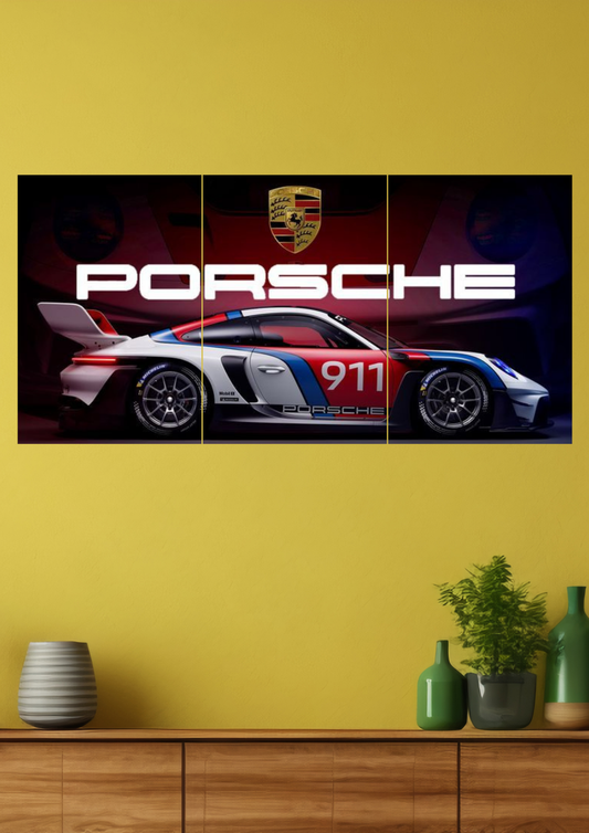 Porsche 911 GT3 R Split Poster