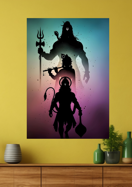 Shiva Krishna and Hanuman