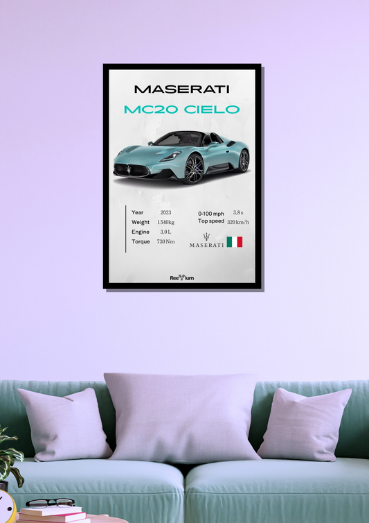 Maserati MC20 Cielo Photo Frame