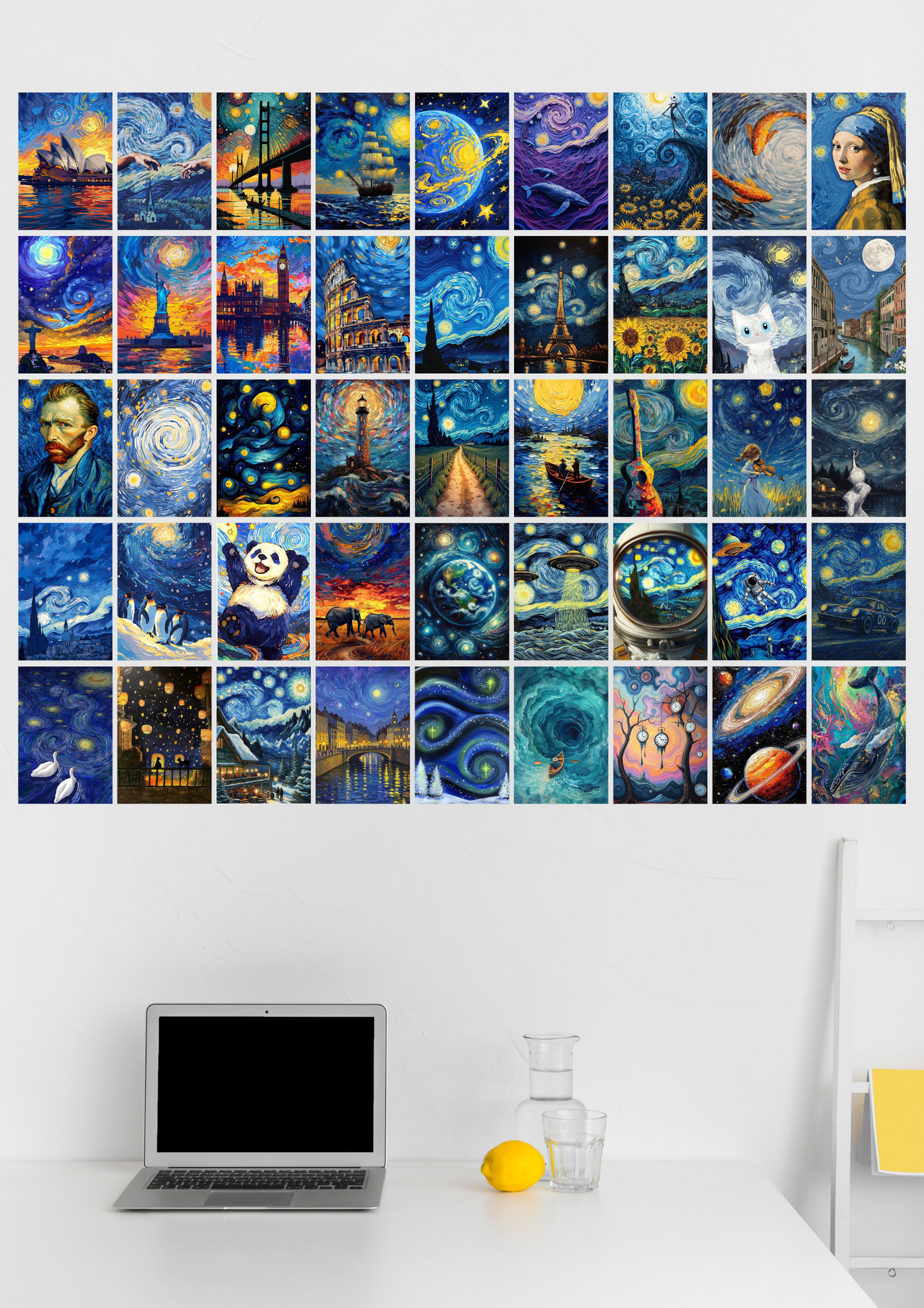 45 Epic the Starry Night collage set