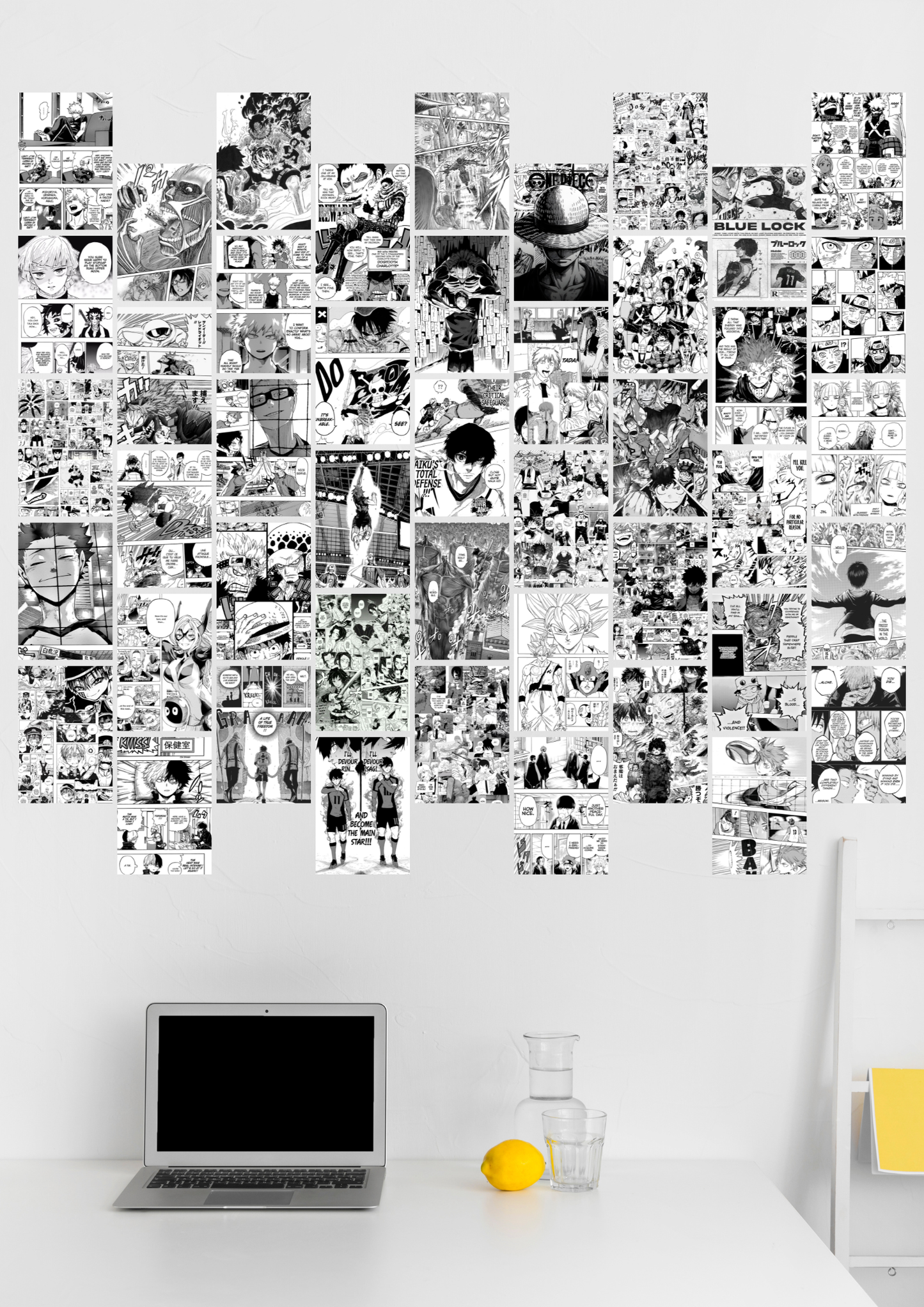 45 Epic anime manga panels collage set poster