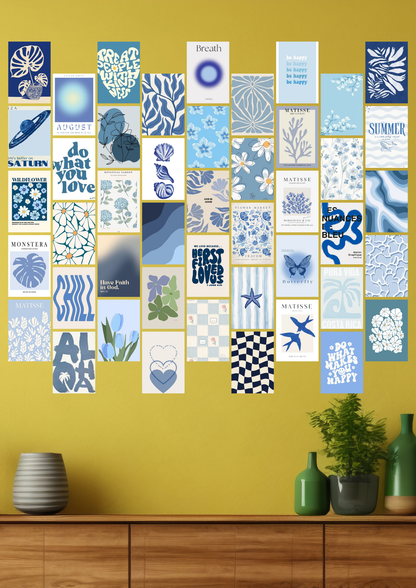 45 Epic blue aesthetic wall collage Set poster