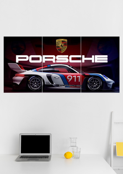 Porsche 911 GT3 R Split Poster