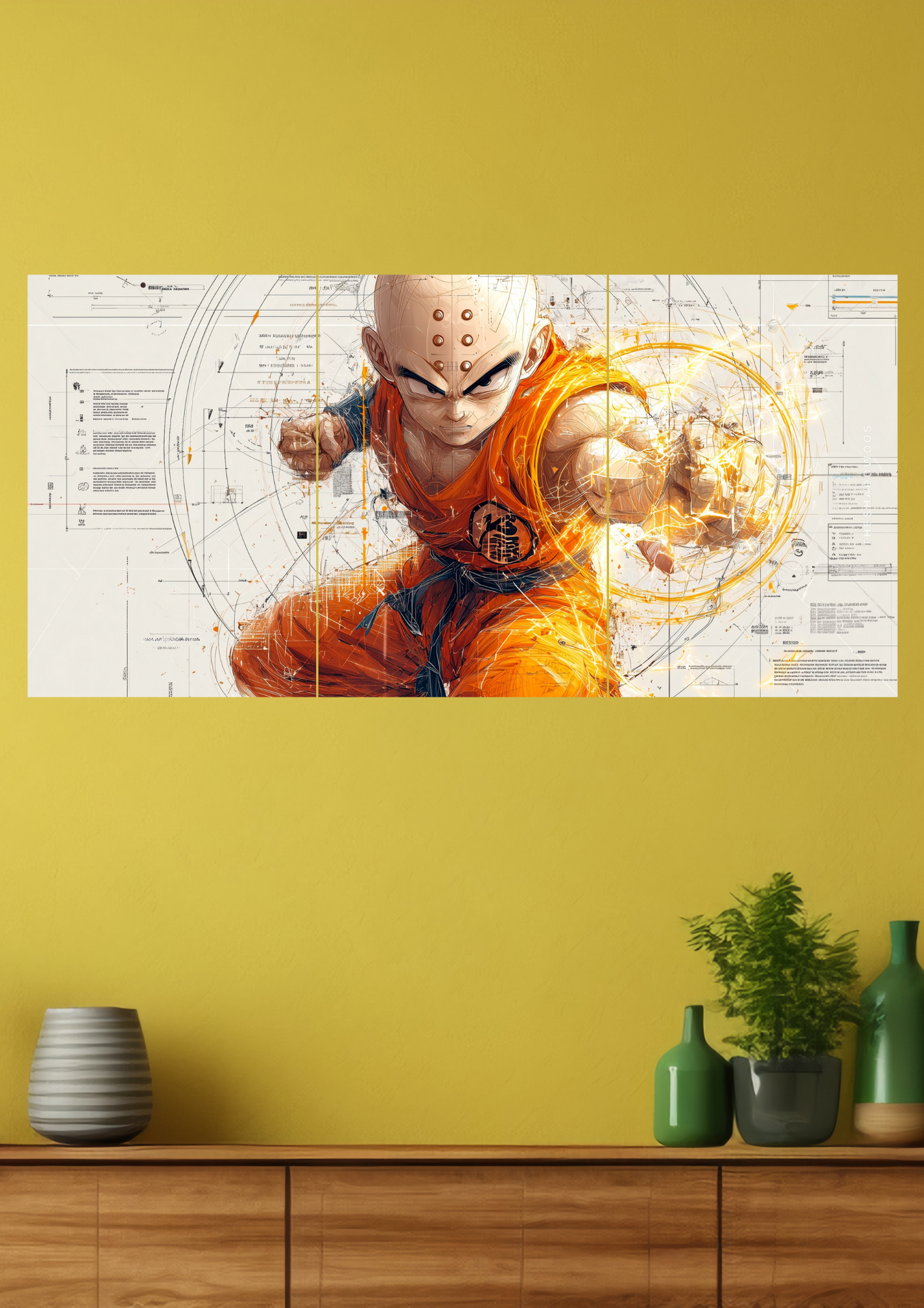 Krillin The Dragon Ball Split Poster