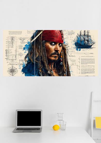 the Pirates of the Caribbean Split Poster