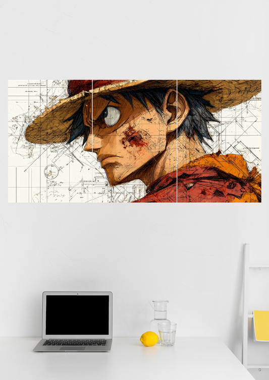 One Piece Poster Luffy Split Poster