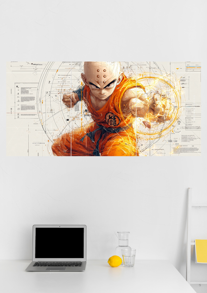 Krillin The Dragon Ball Split Poster