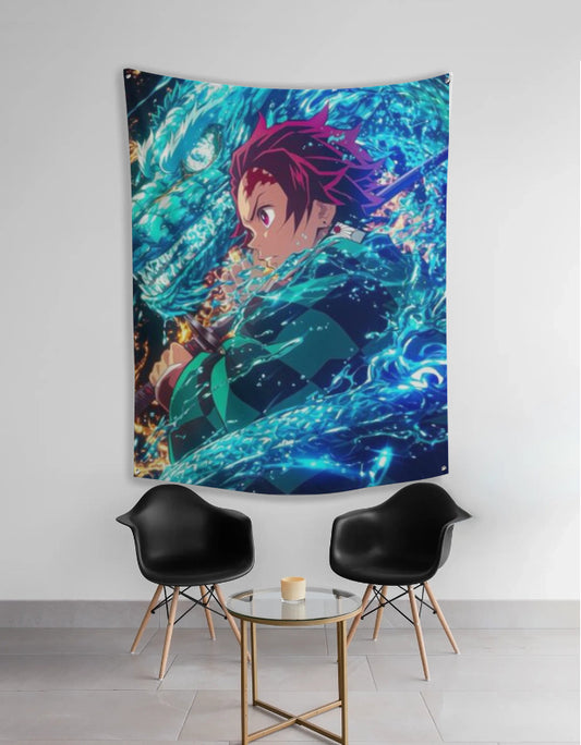 demon slayer Premium Wall Flag (Tapestry)