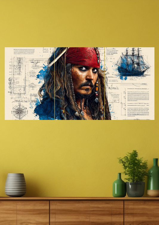 the Pirates of the Caribbean Split Poster