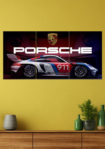 Porsche 911 GT3 R Split Poster