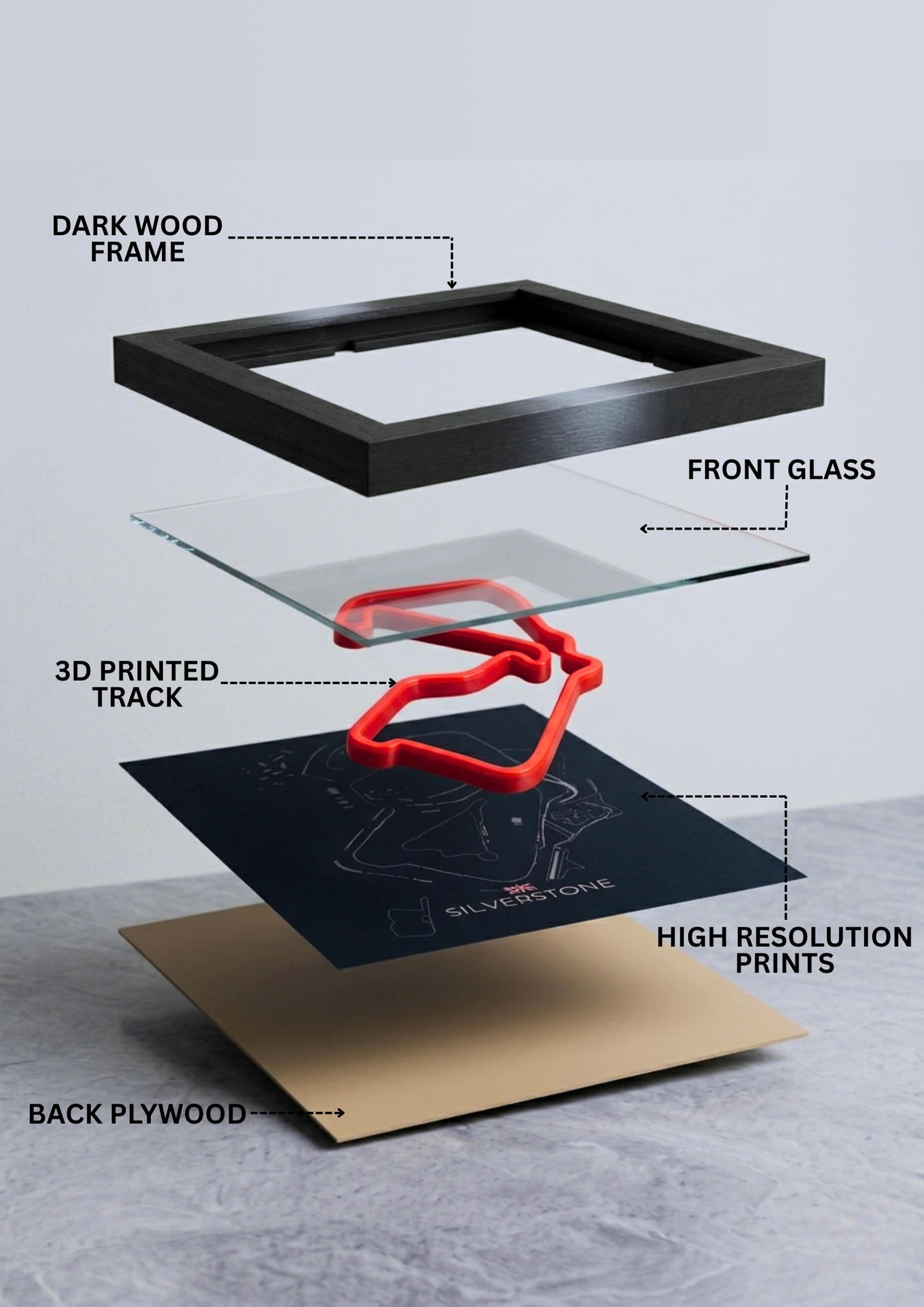 Silverstone 3D Printed F1 Circuit Track Frame