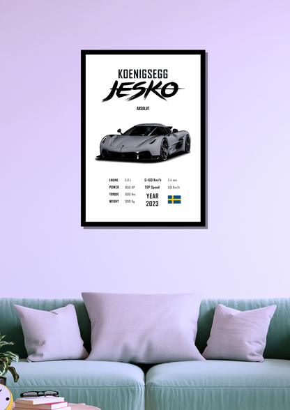 Koenigsegg Jesko Photo Frame