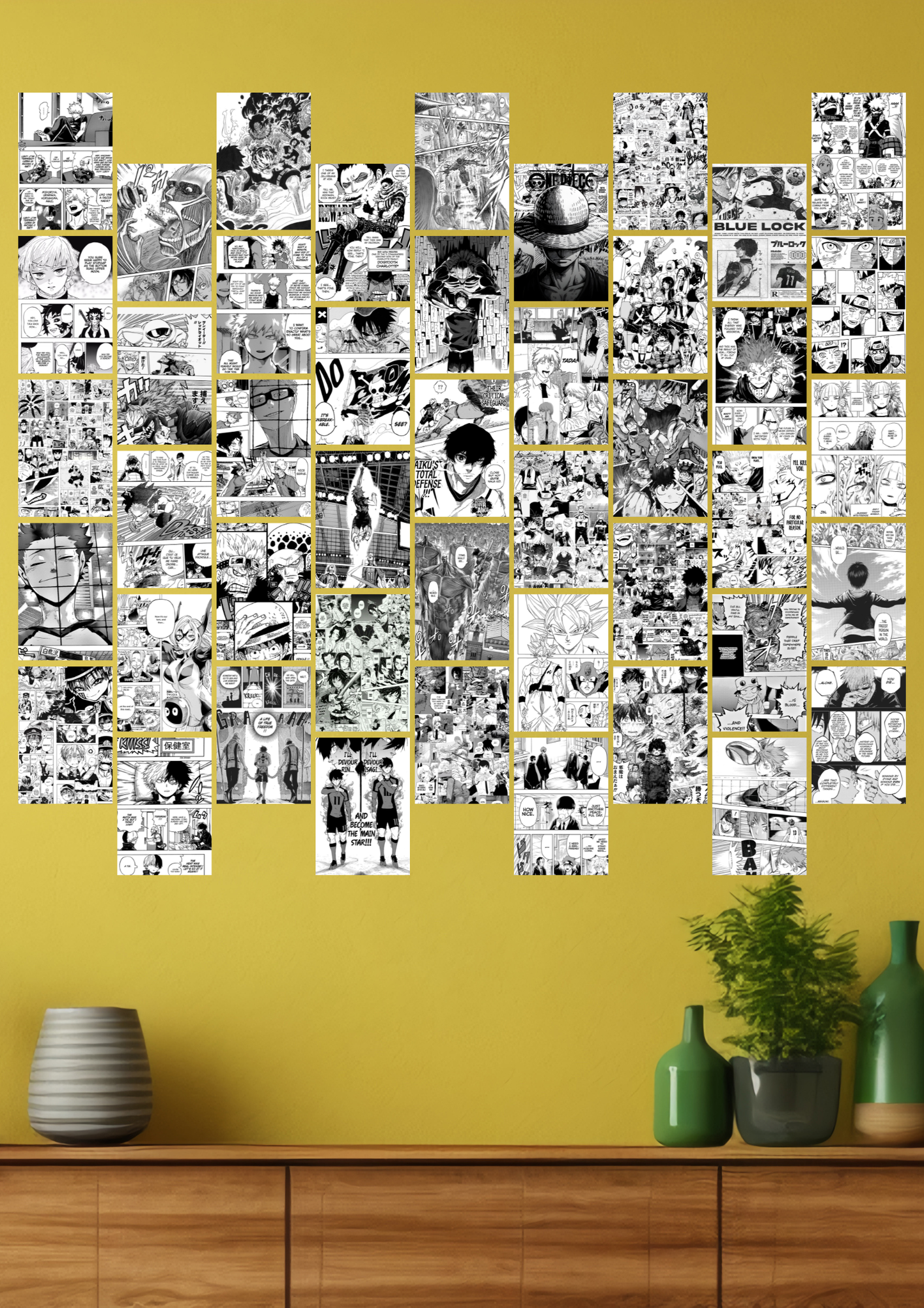 45 Epic anime manga panels collage set poster