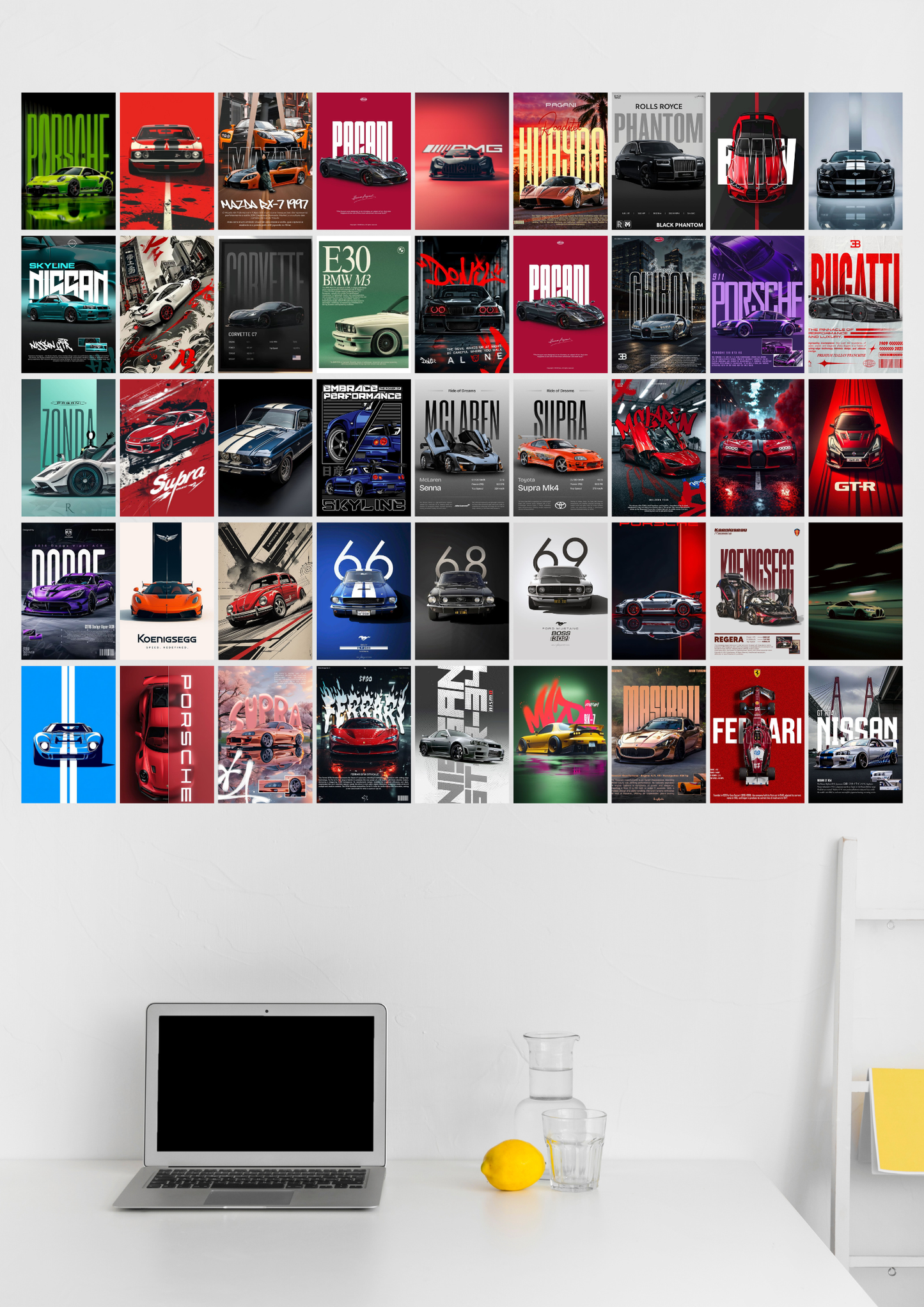 45 Epic Car collage set poster