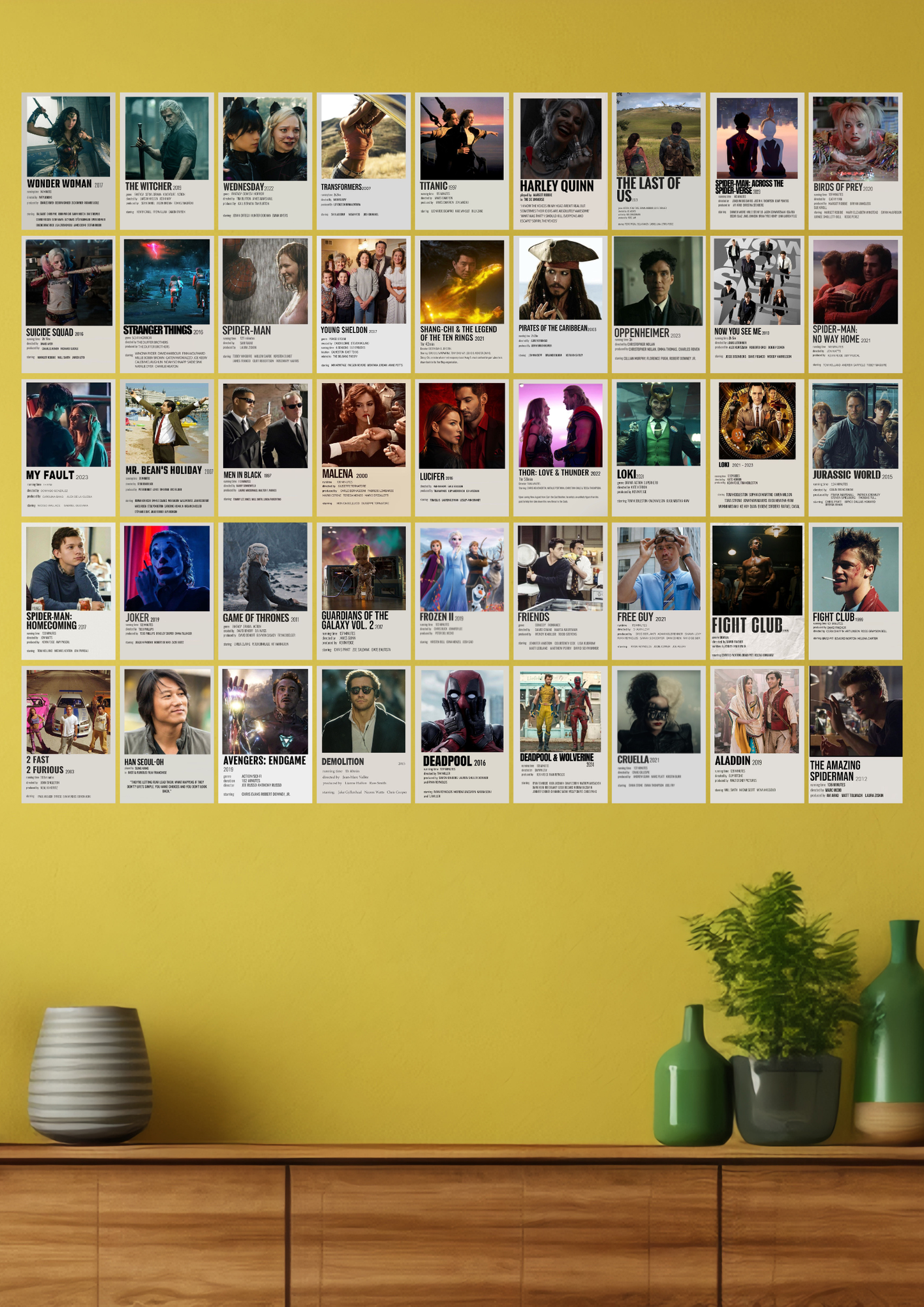 45 Epic Movies collage set poster (A6)