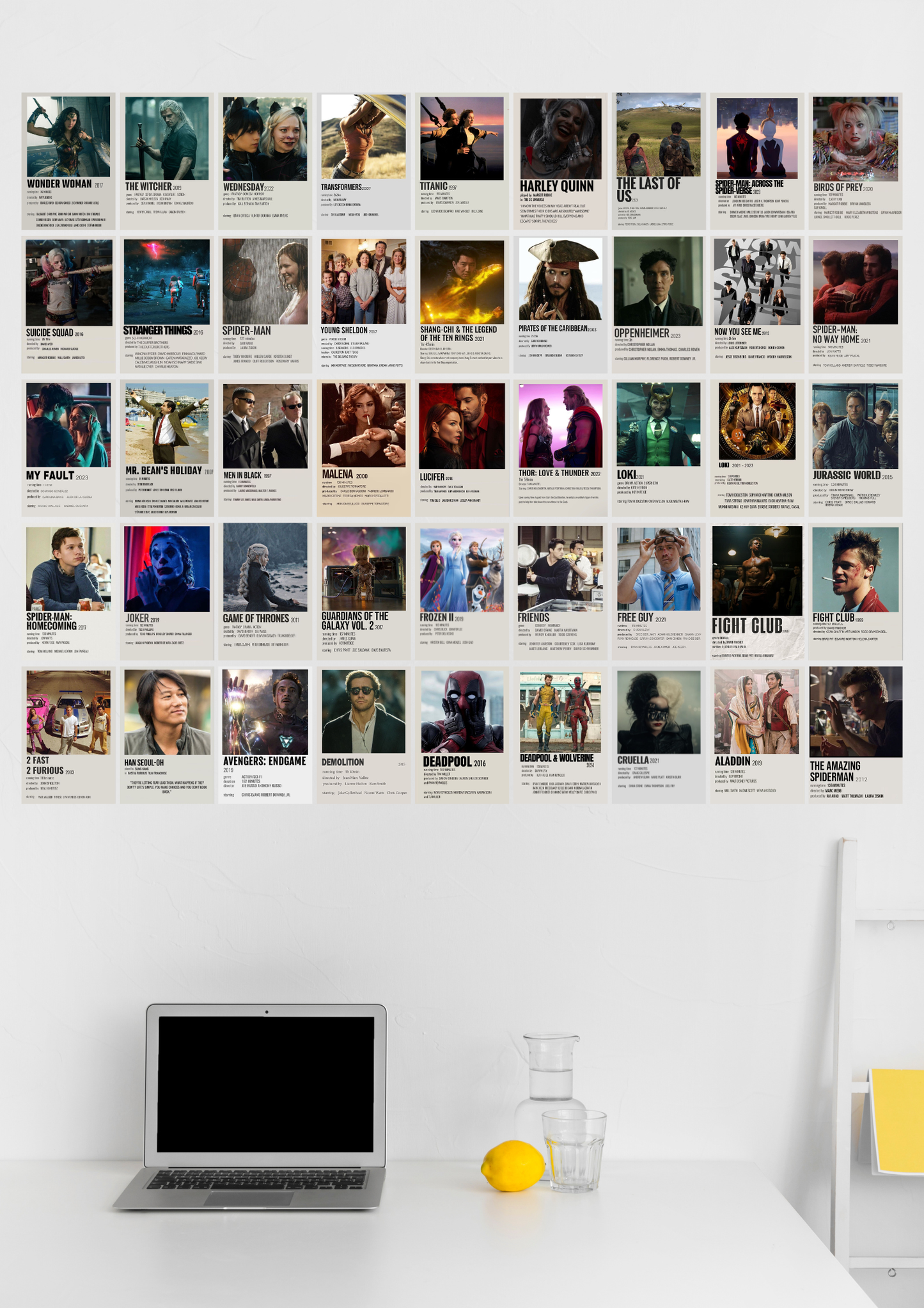 45 Epic Movies collage set poster (A6)