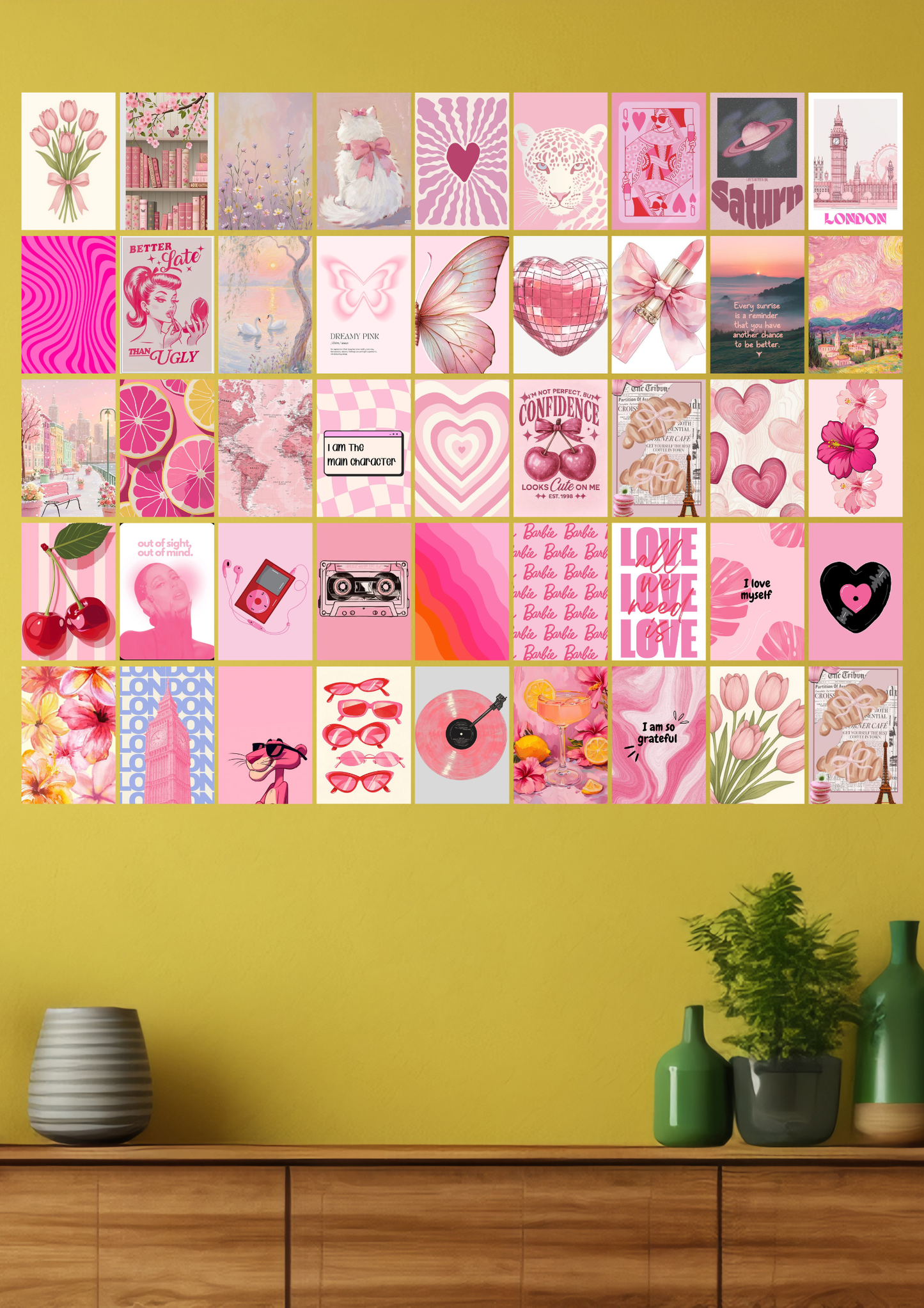 45 Epic pink aesthetic Movie collage set poster