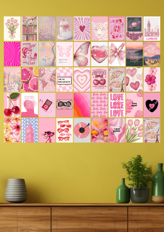 45 Epic pink aesthetic Movie collage set poster