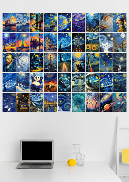 45 Epic the Starry Night collage set