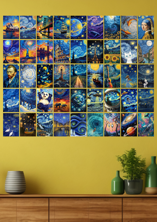45 Epic the Starry Night collage set